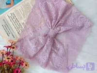 هداسکارف دانتل ماه سر رنگ یاسی عرض ۲۲ سانت (کد ZXUHZ)