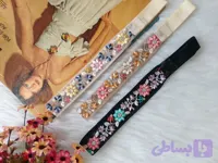 هدبند سوزندوزی ماه سر مدل شکوفه رنگ مشکی