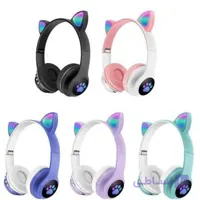 هدفون بلوتوثی گربه‌ای MZ023 با نور RGB | طراحی Cat Ear