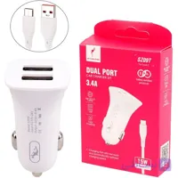 شارژر فندکی اسکای دلفین مدل SZ09T توان ۱۵ وات با کابل تایپ سی