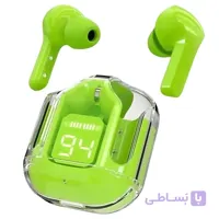 ایرپاد بی‌سیم UltraPods Max سبز | هندزفری بلوتوثی با نمایشگر LED و کاور ژله‌ای