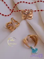 انگشتر چند لاین مورب جواهری ژوپینگ کد 434