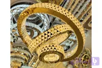لوستر کریستالی آویز ۳ حلقه ۲۰+۴۰+۶۰ با کریستالهای نگینی