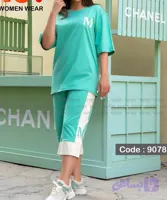 ست تیشرت و شلوارک زنانه برند 1010 کد 90785