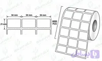 لیبل کاغذی سه ردیفه 34*21 رول 6000 تایی