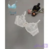 سوتین زنانه سفید فنردار دانتل‌دار با ارسال فوری سایز ۸۰