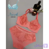 ست سوتین و شورت زنانه پانیذ گلبهی مایل به نارنجی | سایز ۷۵ ۸۰ ۹۰ دارای ارسال فوری