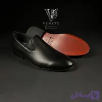 کفش کالج مردانه مدل ونیزی چرم شبرو مشکی کد ۱۱