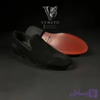 کفش کالج مردانه مدل ونیزی چرم اشبالت مشکی کد ۱۳