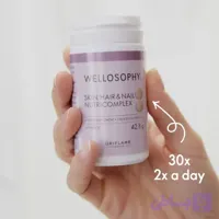 قرص تقویت‌کننده مو، پوست و ناخن Wellosophy – ترکیب کامل بیوتین، آهن و آمینواسیدها (۶۰ عدد)