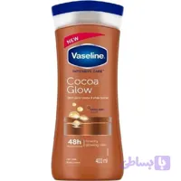 لوسیون بدن وازلین مدل Cocoa Glow – مرطوب‌کننده شکلاتی پوست خشک 400 میل