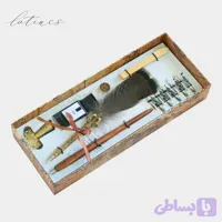 ست کالیگرافی قلم پر قرقاول دم چتری طرح رویال