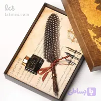ست کالیگرافی قلم پر بوقلمون ماده