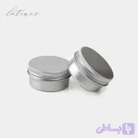 جعبه فلزی نقره‌ای با درب پیچی
