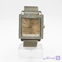 ساعت قاب درشت دور نگین زنانه یونیک مدل فینگر پرینت