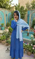 پیراهن ساحلی زنانه نخی پفکی خال خالی