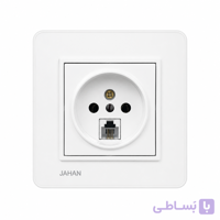 پریز تلفن جهان الکتریک مدل کریستال سفید