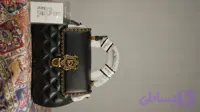 کیف دستی زنانه مشکی کلاسیک Korrne diao با جزئیات طلایی