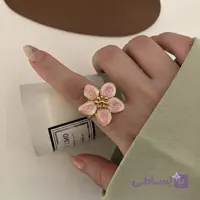 انگشتر میناکاری مدل گل درشت صورتی کد۵۵۲