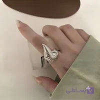 انگشتر فشن آبکاری نقره فری سایز مدل ساحلی کد۷۲۶