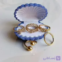 پک انگشتر ابکاری طلا ۶تایی مدل پروانه و گل کد۸۲۳