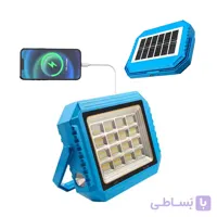 چراغ و پرژکتور شارژی خورشیدی پاوربانک دار +چراغ قوه