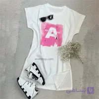 تیشرت لانگ دخترانه طرح A - مناسب ۷ تا ۱۵ سال