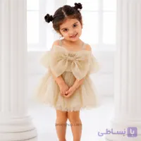 پیراهن مجلسی توری نباتی دخترانه شیک و خاص