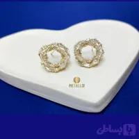 گوشواره پیچک حلقه ای نگینی