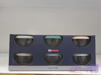پیاله شیشه و بلور اصفهان مدل درب سیلیکونی رنگی Rira مجموعه 6 عددی