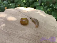 ست مدال و انگشتر سنگ عقیق زنجیر استیل درجه یک