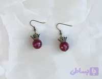 گوشواره سنگ عقیق دونه اناری سایز۱۴