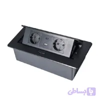 پریز کابینتی دو سوکت برق + USB + Type C - ایران چراغ
