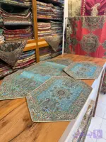 رومیزی سری پذیرایی طرح اردیبهشت سبز آبی