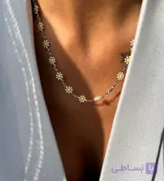 گردنبند و دستبند طرح بابونه،جنس استیل رنگ ثابت