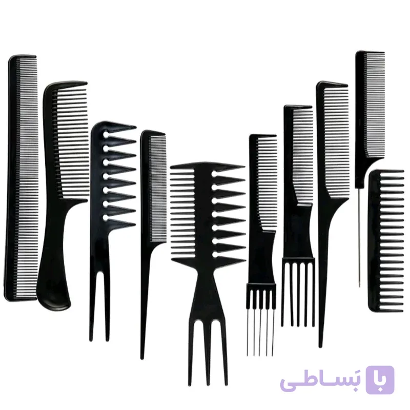 ست شانه مو آرایشگاهی 10عددی