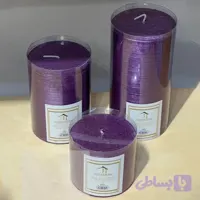 ست ۳ عددی شمع استوانه‌ای Candle Home مدل بنفش اکلیلی