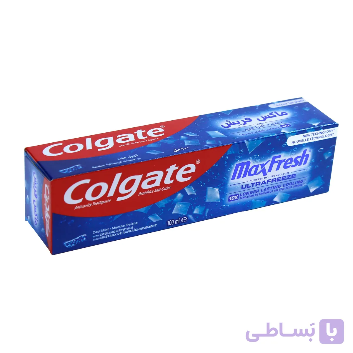 خمیردندان کلگیت مکس فرش کول مینت با کریستال‌های خنک‌کننده colgate max fresh cool mint حجم 100 میل