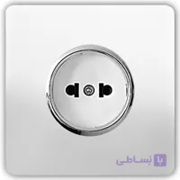 پریز برق محافظ دار کریستال سفید طلایی آسیا