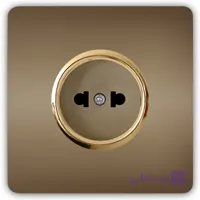پریز برق ساده کریستال بژ طلایی  آسیا