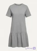 پیراهن عروسکی آستین کوتاه (T-Shirt Dress) - رنگ طوسی روشن