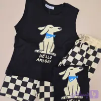 ست رکابی شلوارک هاپو پسرانه🐶