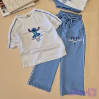 ست تیشرت شلوار استیچ دخترانه💙