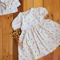 پیراهن شکوفه صورتی دخترانه السی