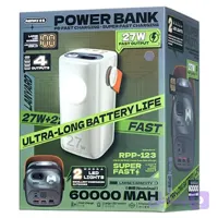 پاوربانک ریمکس مدل Fast Charge 27W Gutitan ظرفیت 60000 میلی آمپر ساعت