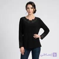 بلوز آستین بلند یقه گرد زنانه مدل مجلسی نگین دار سونیا