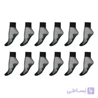 جوراب ساق کوتاه زنانه حدیث مدل شیشه ای کفی دار بسته 12 عددی