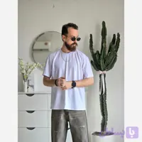 تیشرت مردانه آستین کوتاه پنبهای یقه کش خنک و لطیف رنگ مشکی و سفید