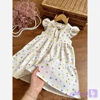 پیراهن دخترانه قلبی موسلین وارداتی مناسب 2 تا 8 سال