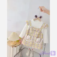 پیراهن دخترانه سارافونی مدل خرگوشی وارداتی مناسب 0 تا 4 سال